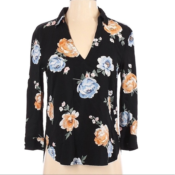 H&M Black Floral Blouse - Picture 1 of 8